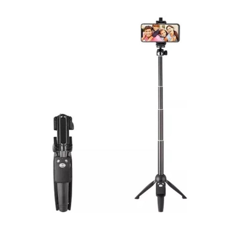 Laptop, Telefoane si Tablete - Telefoane mobile si accesorii - Accesorii Telefoane - Selfie stick-uri - Selfie stick si trepied 2 in 1, Bluetooth, compact si universal, negru - Infinity.ro