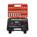 Casa si Gradina - Constructii - Scule de mana si unelte - Chei si truse chei - Trusa profesionala cu 53 de piese din otel carbon - crom vanadium, cu chei tubulare, clicket 1.4 inchi, portocaliu-negru - Infinity.ro