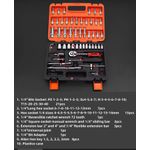 Casa si Gradina - Constructii - Scule de mana si unelte - Chei si truse chei - Trusa profesionala cu 53 de piese din otel carbon - crom vanadium, cu chei tubulare, clicket 1.4 inchi, portocaliu-negru - Infinity.ro