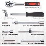 Casa si Gradina - Constructii - Scule de mana si unelte - Chei si truse chei - Trusa profesionala cu 53 de piese din otel carbon - crom vanadium, cu chei tubulare, clicket 1.4 inchi, portocaliu-negru - Infinity.ro