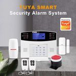 Casa si Gradina - Electrice - Smart Home - Alarme si accesorii - Sistem de alarma inteligent AQ5, cu ecran LCD, wireless, cu 2 senzori si 2 telecomenzi, alb - Infinity.ro