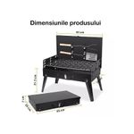 Casa si Gradina - Gradina si terasa - Gratare si accesorii - Gratare de gradina - Gratar portabil tip servieta, pentru gradina sau camping, cu accesorii incluse, negru - Infinity.ro