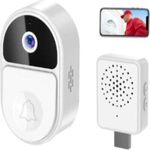 Casa si Gradina - Electrice - Accesorii electrice - Sonerii electrice - Sonerie cu video smart wireless, 2.4 Ghz, 5000 mAh, conectare la smartphone, Alb - Infinity.ro