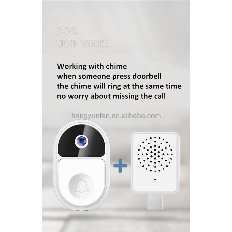 Casa si Gradina - Electrice - Accesorii electrice - Sonerii electrice - Sonerie cu video smart wireless, 2.4 Ghz, 5000 mAh, conectare la smartphone, Alb - Infinity.ro