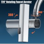 Casa si Gradina - Sanitare - Lavoar baie si accesorii - Accesorii baterii sanitare - Extensie robinet 3 in 1, 360°, 3 moduri de functionare, cupru, argintiu - Infinity.ro