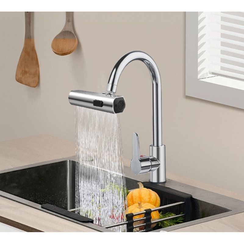 Casa si Gradina - Sanitare - Lavoar baie si accesorii - Accesorii baterii sanitare - Extensie robinet 3 in 1, 360°, 3 moduri de functionare, cupru, argintiu - Infinity.ro