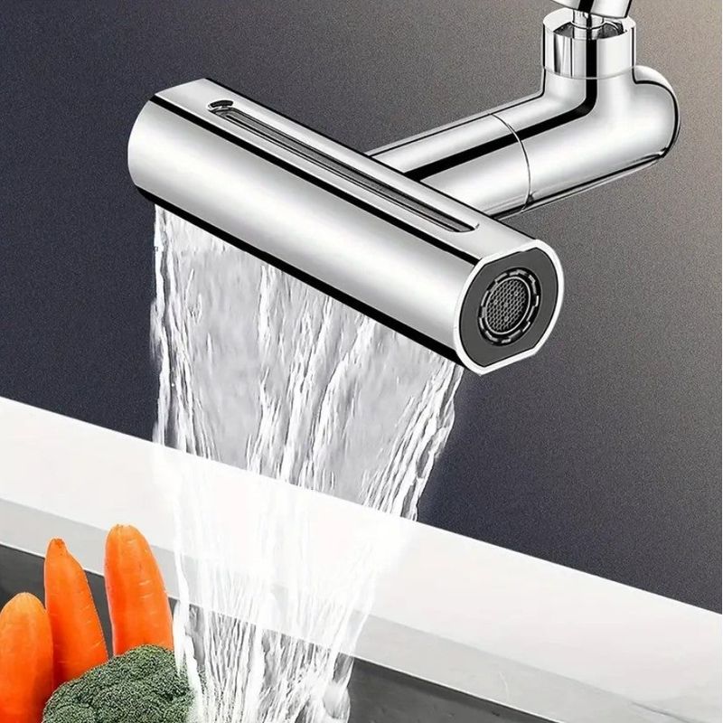 Casa si Gradina - Sanitare - Lavoar baie si accesorii - Accesorii baterii sanitare - Extensie robinet 3 in 1, 360°, 3 moduri de functionare, cupru, argintiu - Infinity.ro