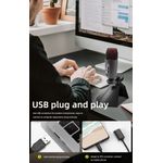 TV, Audio-Video si Foto - Audio profesionale - Microfoane profesionale - Microfon cu condensator RGB de inregistrare, cu suport, USB Plug and Play - Infinity.ro