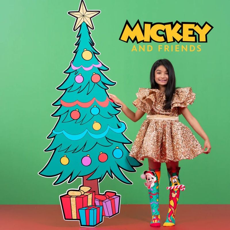 Fashion, accesorii si bijuterii - Copii - Lenjerie si pijamale copii - Sosete si dresuri copii - Sosete lungi colorate Madmia pentru fete fantasy Christmas Mickey and Pluto 3-5 ani - Infinity.ro