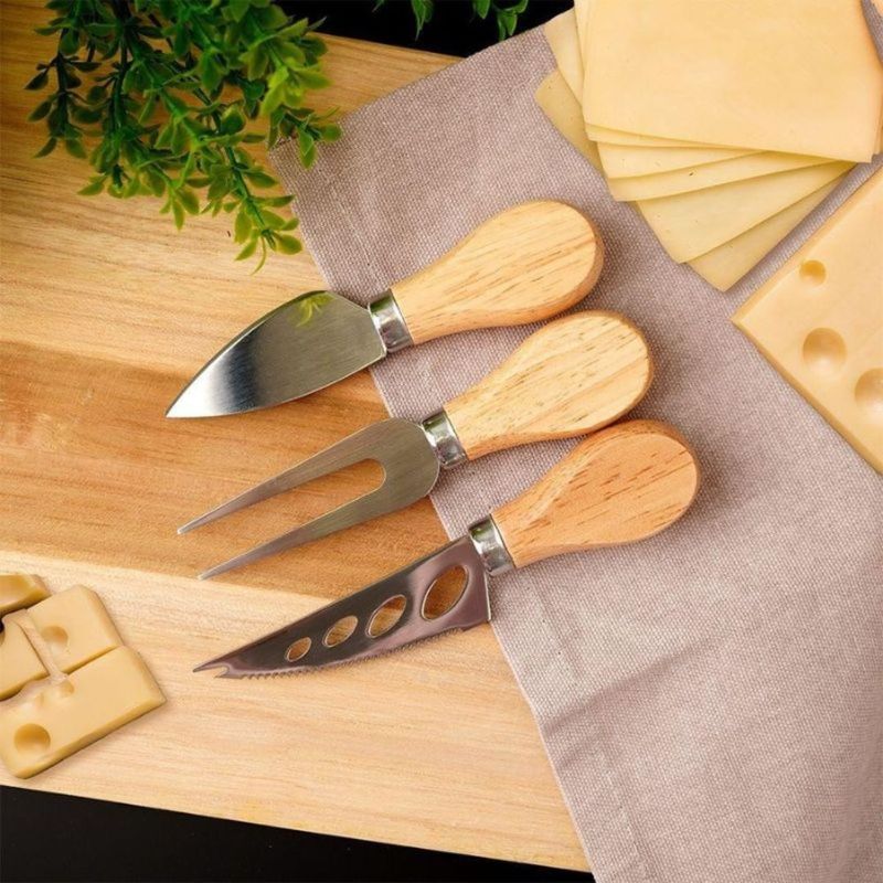 Casa si Gradina - Bucatarie si vesela - Vesela si tacamuri - Cutite si seturi de cutite - Set 3 cutite, pentru branza, cu maner din bambus, Excellent Houseware - Infinity.ro