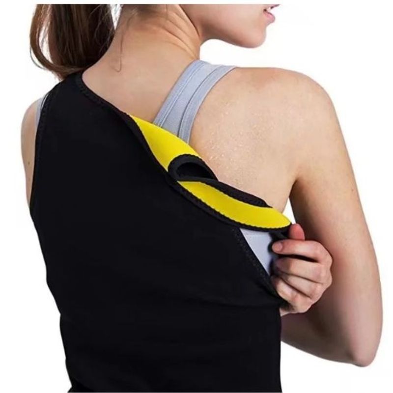 Sport si Outdoor - Echipament Sportiv - Imbracaminte sport - Tricouri sport - Maiou de slabit pentru femei din neopren, Negru/Galben, Marimea L, Negru/Galben - Infinity.ro