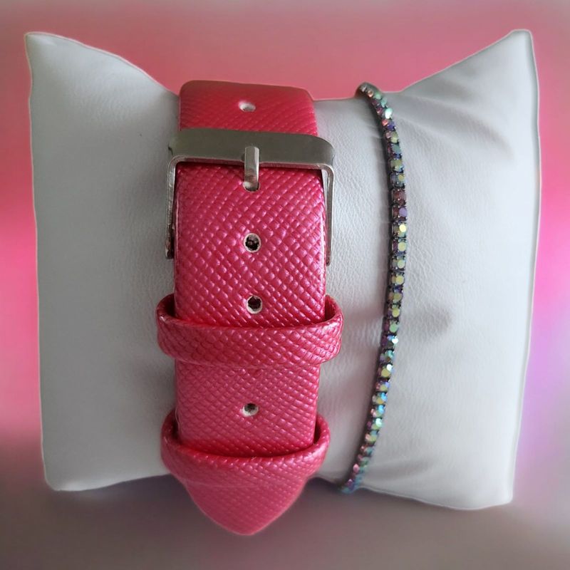 Fashion, accesorii si bijuterii - Femei - Bijuterii femei - Ceasuri femei - Set ceas casual de dama cu bratara inclusa, mecanism quartz, display analog, bratara roz lacuita, inchidere catarama - Infinity.ro