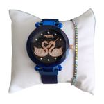 Fashion, accesorii si bijuterii - Femei - Bijuterii femei - Ceasuri femei - Set ceas casual de dama, bratara inclusa, mecanism quartz, display analog, bratara albastru electric magnetica - Infinity.ro