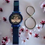 Fashion, accesorii si bijuterii - Femei - Bijuterii femei - Ceasuri femei - Set ceas casual de dama, bratara inclusa, mecanism quartz, display analog, bratara albastru electric magnetica - Infinity.ro