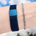 Fashion, accesorii si bijuterii - Femei - Bijuterii femei - Ceasuri femei - Set ceas casual de dama, bratara inclusa, mecanism quartz, display analog, bratara albastru electric magnetica - Infinity.ro