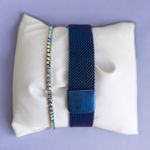 Fashion, accesorii si bijuterii - Femei - Bijuterii femei - Ceasuri femei - Set ceas casual de dama, bratara inclusa, mecanism quartz, display analog, bratara albastru electric magnetica - Infinity.ro