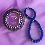 Fashion, accesorii si bijuterii - Femei - Bijuterii femei - Ceasuri femei - Set ceas casual de dama cu bratara inclusa, mecanism quartz, display analog, bratara mov, inchidere magnetica - Infinity.ro