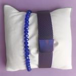 Fashion, accesorii si bijuterii - Femei - Bijuterii femei - Ceasuri femei - Set ceas casual de dama cu bratara inclusa, mecanism quartz, display analog, bratara mov, inchidere magnetica - Infinity.ro