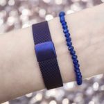 Fashion, accesorii si bijuterii - Femei - Bijuterii femei - Ceasuri femei - Set ceas casual de dama cu bratara inclusa, mecanism quartz, display analog, bratara mov, inchidere magnetica - Infinity.ro