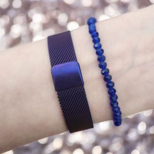 Set ceas casual de dama cu bratara inclusa, mecanism quartz, display analog, bratara mov, inchidere magnetica