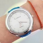 Fashion, accesorii si bijuterii - Femei - Bijuterii femei - Ceasuri femei - Set ceas casual de dama cu bratara inclusa, mecanism quartz, display analog, curea albastra, inchidere catarama - Infinity.ro