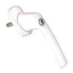 Casa si Gradina - Constructii - Ferestre si accesorii - Accesorii ferestre - Maner pentru ferestre din PVC, pentru geam de 35 mm cu sistem de blocare cu cheie, Alb, Alb - Infinity.ro