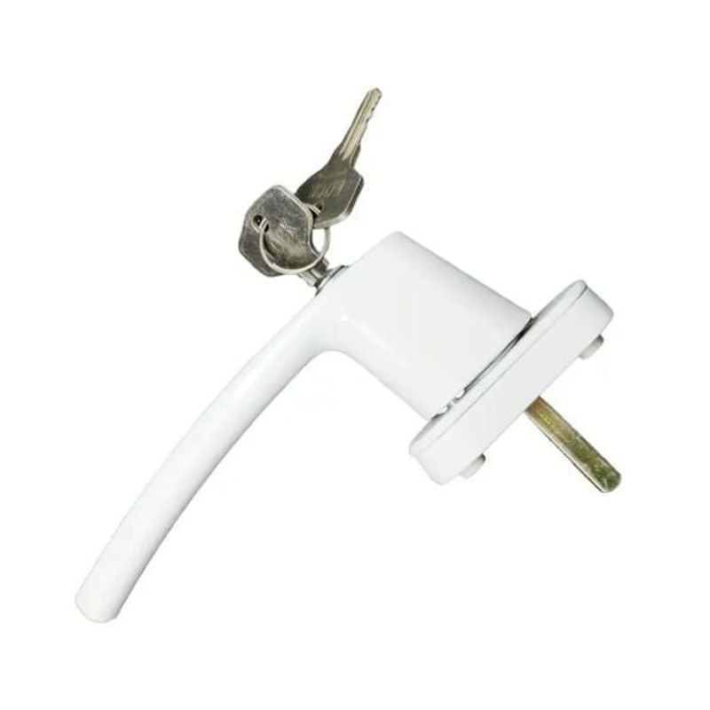 Casa si Gradina - Constructii - Ferestre si accesorii - Accesorii ferestre - Maner pentru ferestre din PVC, pentru geam de 35 mm cu sistem de blocare cu cheie, Alb, Alb - Infinity.ro
