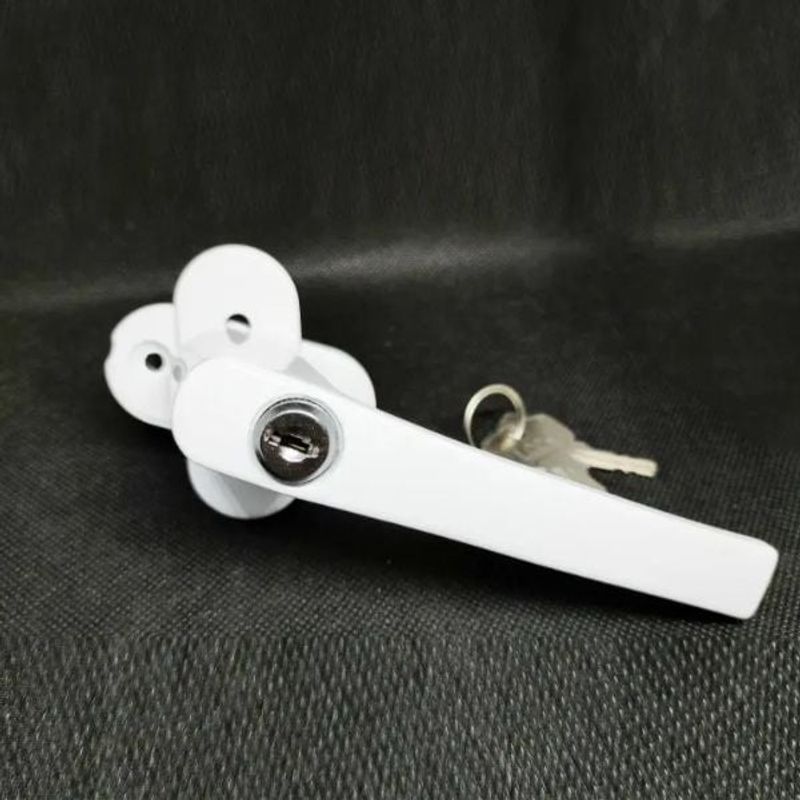 Casa si Gradina - Constructii - Ferestre si accesorii - Accesorii ferestre - Maner pentru ferestre din PVC, pentru geam de 35 mm cu sistem de blocare cu cheie, Alb, Alb - Infinity.ro