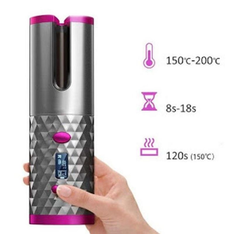 Ingrijire personala si Cosmetice - Aparate & accesorii ingrijire personala - Hair styling - Ondulatoare - Ondulator de par automat, portabil, fara fir, cu alimentare prin USB, ecran LCD - Infinity.ro