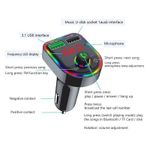 Auto si Moto - Electronice auto - Accesorii electronice auto - Modulator FM, cu Bluetooth 5.0, incarcare rapida, 3 porturi de incarcare, RGB, negru - Infinity.ro