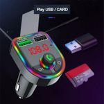 Auto si Moto - Electronice auto - Accesorii electronice auto - Modulator FM, cu Bluetooth 5.0, incarcare rapida, 3 porturi de incarcare, RGB, negru - Infinity.ro