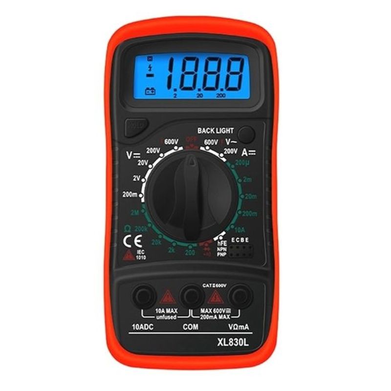 Casa si Gradina - Electrice - Accesorii electrice - Aparate de masura si control - Multimetru digital cu afisaj LCD, Negru/Rosu - Infinity.ro