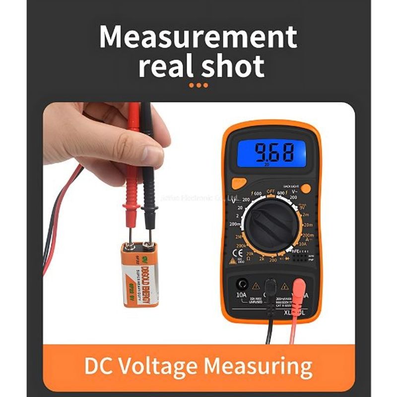 Casa si Gradina - Electrice - Accesorii electrice - Aparate de masura si control - Multimetru digital cu afisaj LCD, Negru/Rosu - Infinity.ro