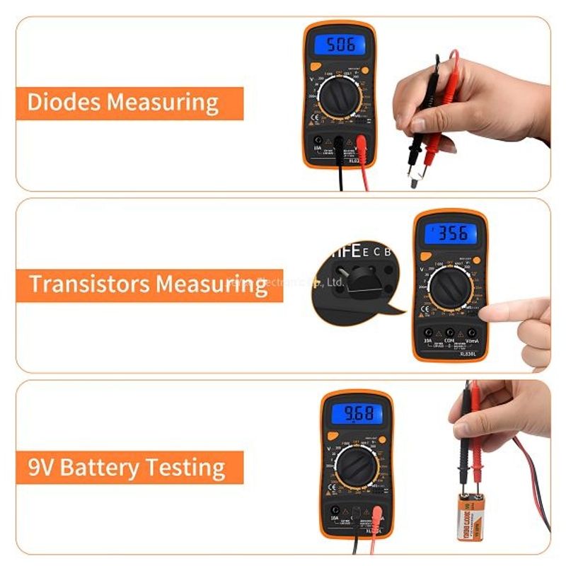 Casa si Gradina - Electrice - Accesorii electrice - Aparate de masura si control - Multimetru digital cu afisaj LCD, Negru/Rosu - Infinity.ro