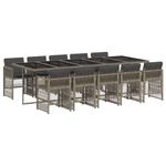 Casa si Gradina - Gradina si terasa - Mobilier exterior - Seturi mobila gradina - Set mobilier de gradina cu perne, 11 piese, gri, poliratan - Infinity.ro