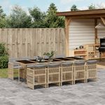 Casa si Gradina - Gradina si terasa - Mobilier exterior - Seturi mobila gradina - Set mobilier de gradina cu perne, 11 piese, gri, poliratan - Infinity.ro