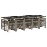 Casa si Gradina - Gradina si terasa - Mobilier exterior - Seturi mobila gradina - Set mobilier de gradina cu perne, 11 piese, gri, poliratan - Infinity.ro