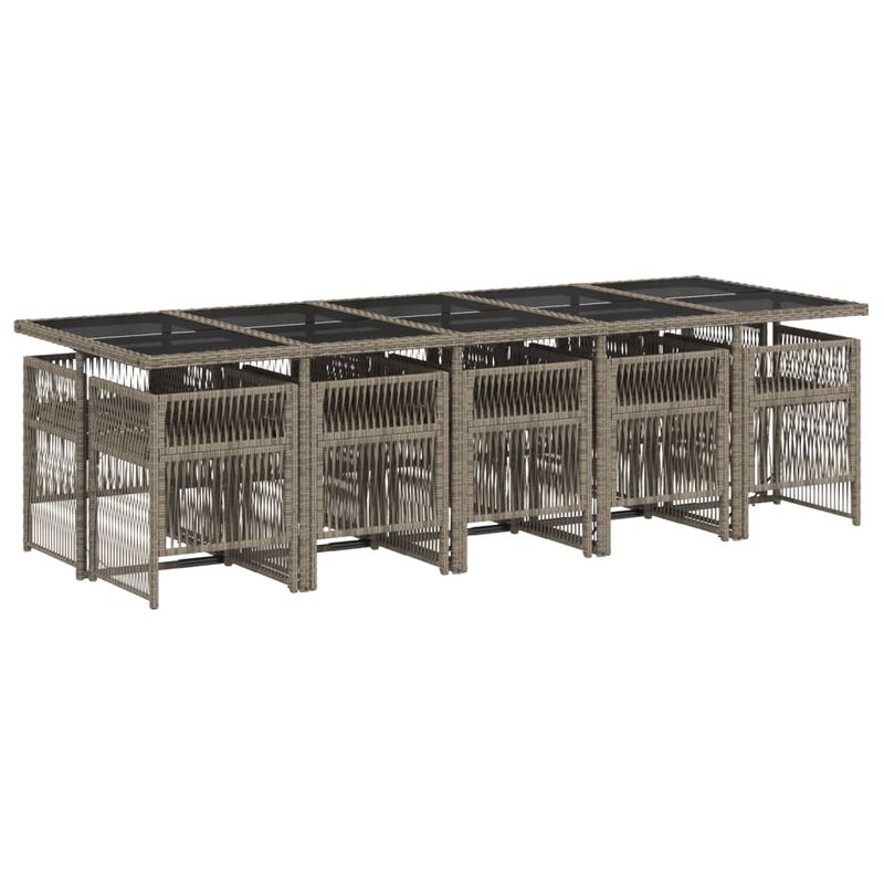 Casa si Gradina - Gradina si terasa - Mobilier exterior - Seturi mobila gradina - Set mobilier de gradina cu perne, 11 piese, gri, poliratan - Infinity.ro