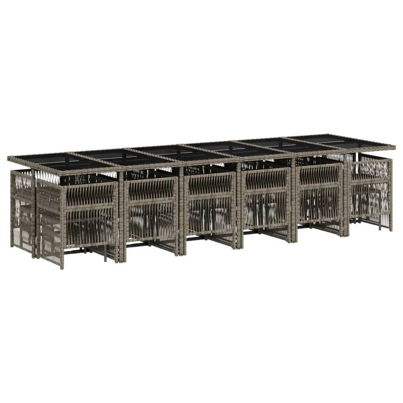 Casa si Gradina - Gradina si terasa - Mobilier exterior - Seturi mobila gradina - Set mobilier de gradina cu perne, 17 piese, gri, poliratan - Infinity.ro