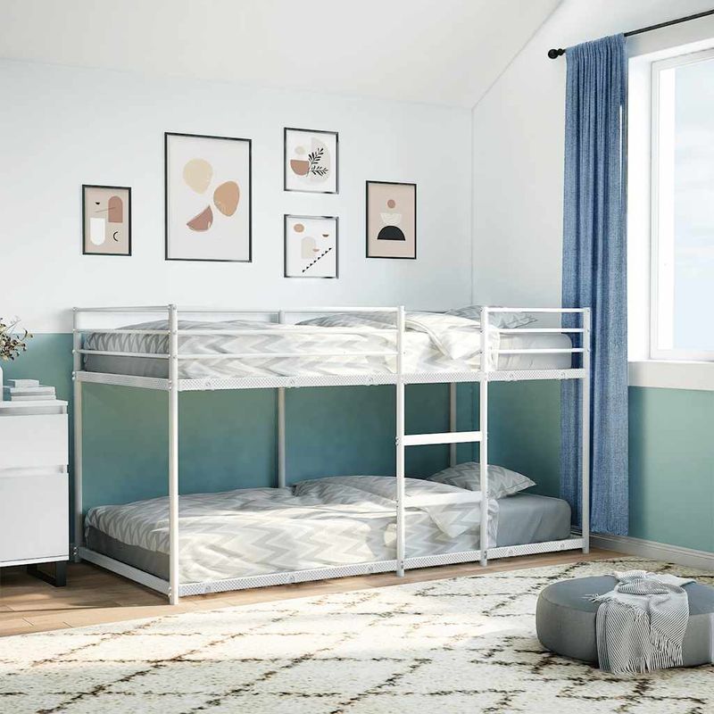 Casa si Gradina - Mobilier - Paturi si accesorii - Paturi - Pat supraetajat fara saltea alb 107x203 cm otel - Infinity.ro