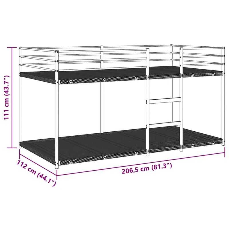Casa si Gradina - Mobilier - Paturi si accesorii - Paturi - Pat supraetajat fara saltea alb 107x203 cm otel - Infinity.ro