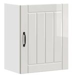 Casa si Gradina - Mobilier - Comode si corpuri - Corpuri bucatarie - Dulap de bucatarie "Lucca" din lemn prelucrat alb lucios, mărime 50x31x60 cm, model 1x dulap de perete (1 ușă) - Infinity.ro