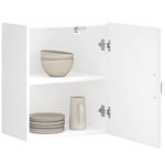 Casa si Gradina - Mobilier - Comode si corpuri - Corpuri bucatarie - Dulap de bucatarie "Lucca" din lemn prelucrat alb lucios, mărime 50x31x60 cm, model 1x dulap de perete (1 ușă) - Infinity.ro