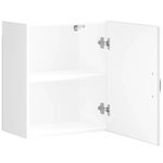 Casa si Gradina - Mobilier - Comode si corpuri - Corpuri bucatarie - Dulap de bucatarie "Lucca" din lemn prelucrat alb lucios, mărime 50x31x60 cm, model 1x dulap de perete (1 ușă) - Infinity.ro