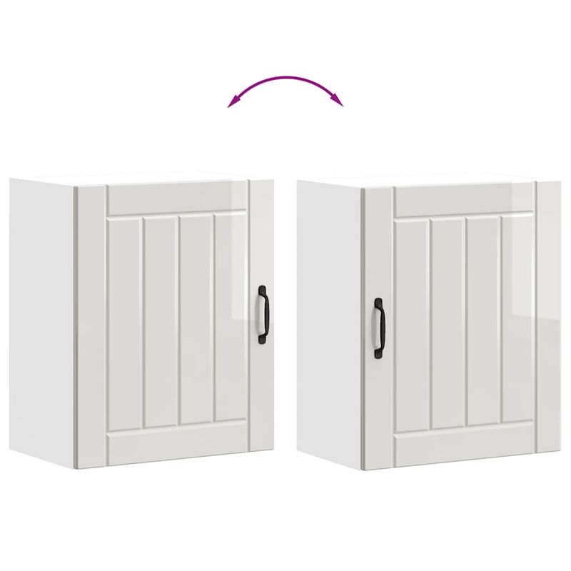 Casa si Gradina - Mobilier - Comode si corpuri - Corpuri bucatarie - Dulap de bucatarie "Lucca" din lemn prelucrat alb lucios, mărime 50x31x60 cm, model 1x dulap de perete (1 ușă) - Infinity.ro