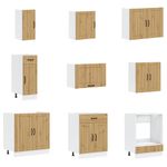 Casa si Gradina - Mobilier - Comode si corpuri - Corpuri bucatarie - Set dulap de bucatarie 14 piese „Lucca” stejar artizanal lemn - Infinity.ro