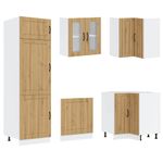 Casa si Gradina - Mobilier - Comode si corpuri - Corpuri bucatarie - Set dulap de bucatarie 14 piese „Lucca” stejar artizanal lemn - Infinity.ro