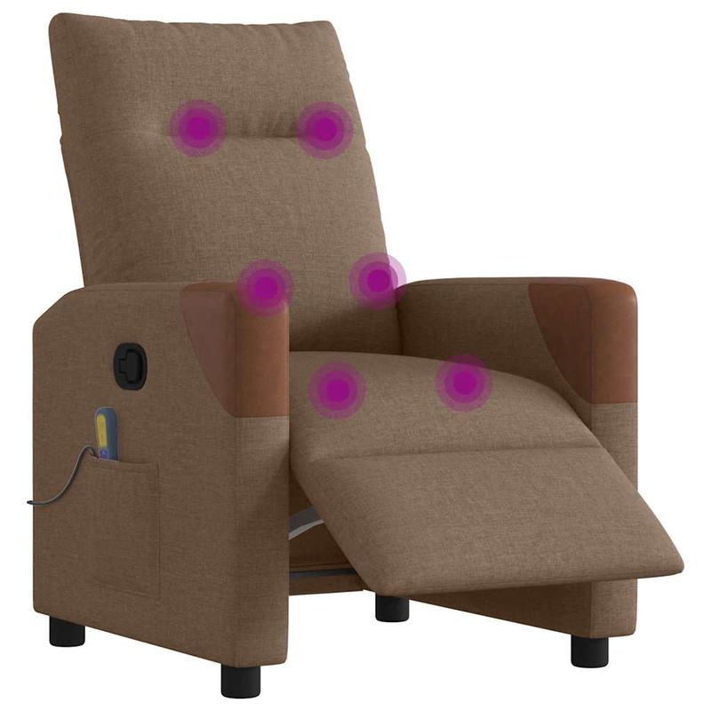 Ingrijire personala si Cosmetice - Sanatate si wellness - Articole wellness - Fotolii de masaj - Fotoliu electric de masaj rabatabil, maro, textil - Infinity.ro