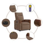 Ingrijire personala si Cosmetice - Sanatate si wellness - Articole wellness - Fotolii de masaj - Fotoliu electric de masaj rabatabil, maro, textil - Infinity.ro
