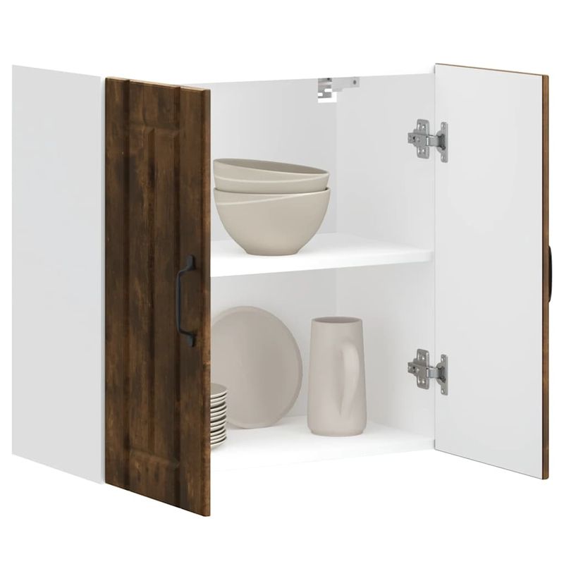 Casa si Gradina - Mobilier - Comode si corpuri - Corpuri bucatarie - Dulap de bucatarie "Lucca" din lemn de stejar afumat, model 1x dulap de perete (2 uși), mărime 60x31x60 cm - Infinity.ro